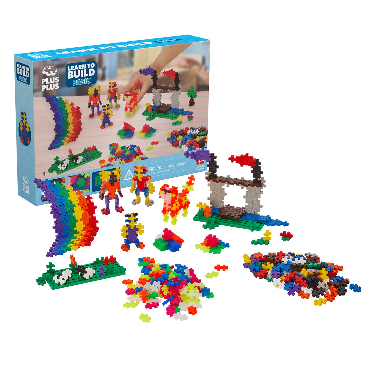 Plus-Plus: Learn to Build - Basic Color Mix - 400 Piece Set - 2D & 3D Construction Building STEM Toy, Interlocking Mini Puzzle Blocks, Kids Ages 5+